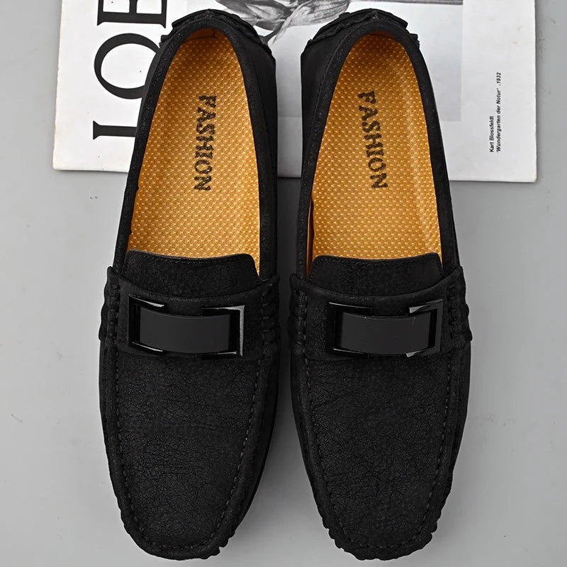 Golden Sapling White Loafers for Men Fashion Soft Sole Social Shoes Casual Driving Flats Slip-on Male Moccasins Plus Size 38-49