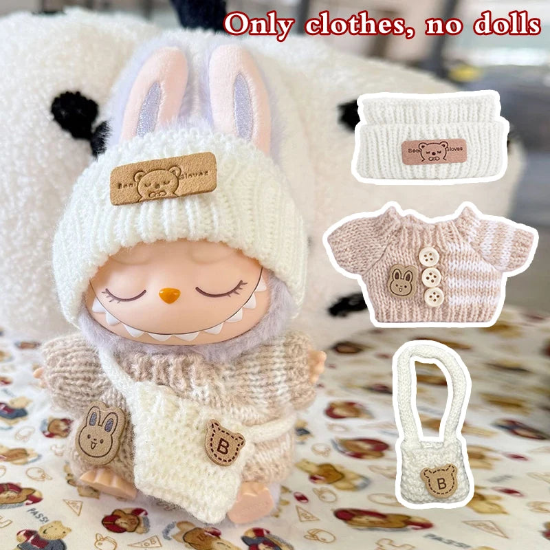 Doll clothes for Labubu Outfit V1 V2 V3 17cm Dolls Sitting Accessories