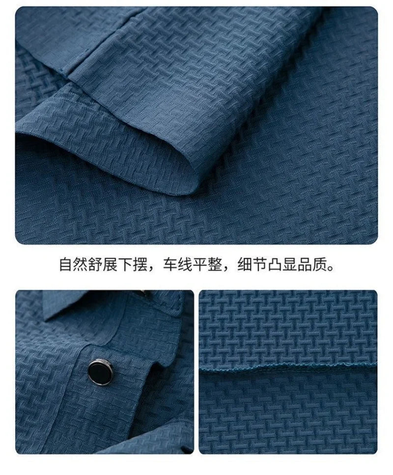 Men's Short Sleeve Polo Shirt, Ice Silk, Jacquard, Casual, Business Fashion, Stand Collar, Summer, New Style