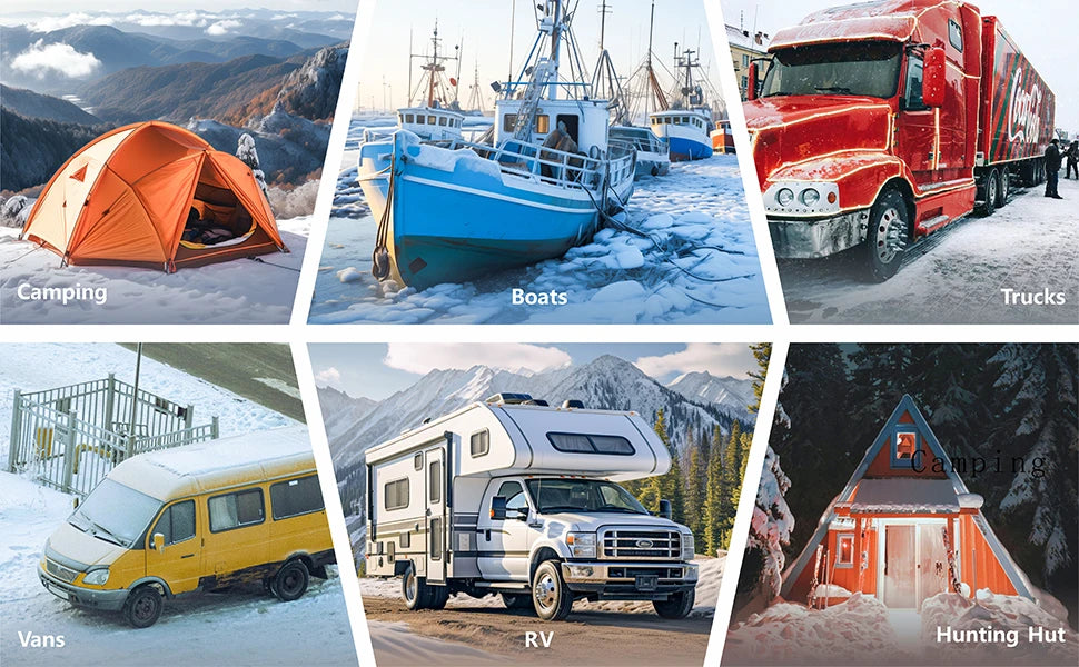 ROOMARK 5/8 KW Diesel Air Heater 12 V All in One Portable Parking Car Heater w/ LCD Monitor Remote Control for Truck RV Trailer