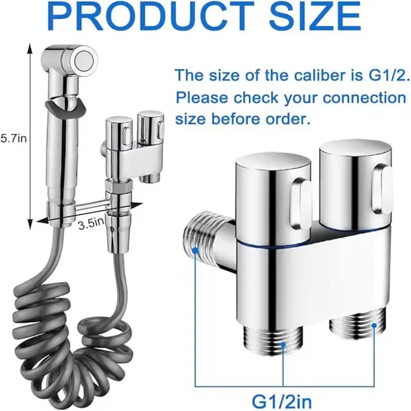 Hygienic Shower for Bathroom Toilet Bidet Shower Head Double Outlet Angle Valve of Bathroom Accessories Bidet Toilet Seat