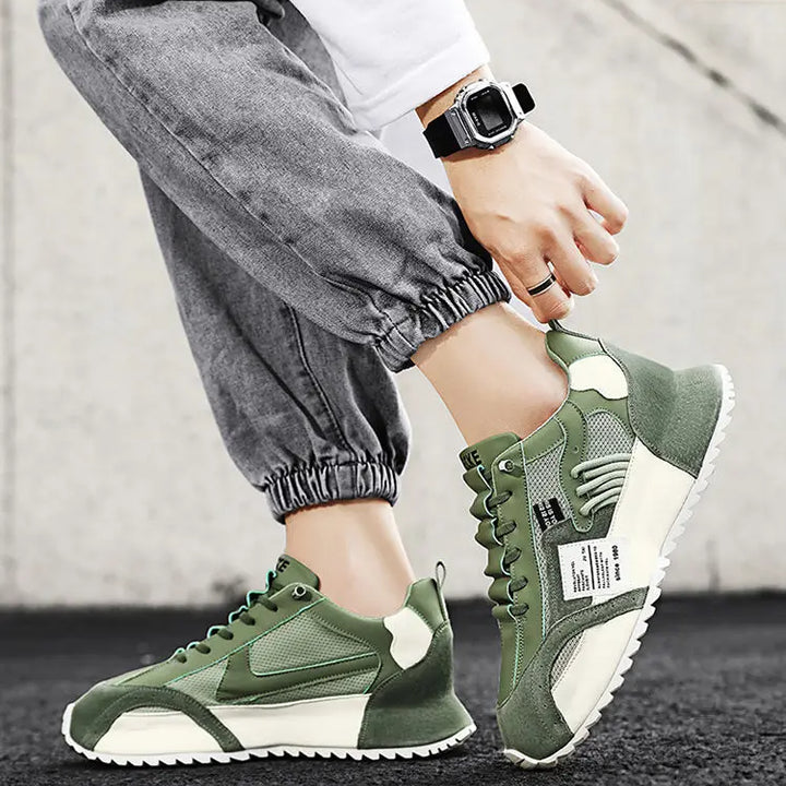 Fashion brand tenis men casual faux leather sneakers male wedged shoes 2025 spring summer breathable trainers man  gym run shoes