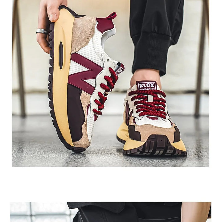 Fashion brand tenis men casual faux leather sneakers male wedged shoes 2025 spring summer breathable trainers man  gym run shoes