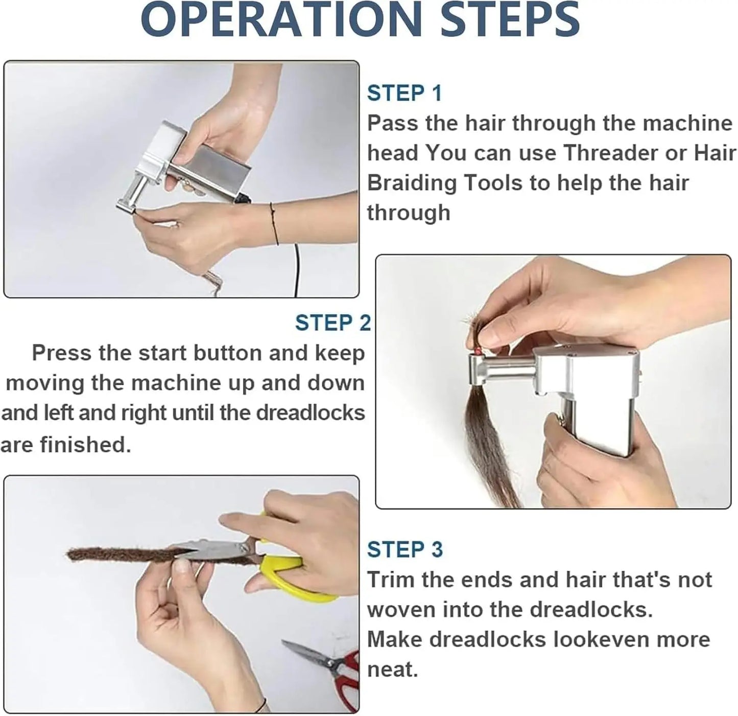 Dreadlock Machine, Automatic Dreadlock Machine, Handheld Portable Dreadlock Maker, DIY Dreadlocks Braiding Hair Extensions