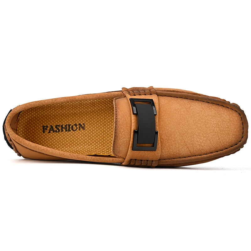 Golden Sapling White Loafers for Men Fashion Soft Sole Social Shoes Casual Driving Flats Slip-on Male Moccasins Plus Size 38-49