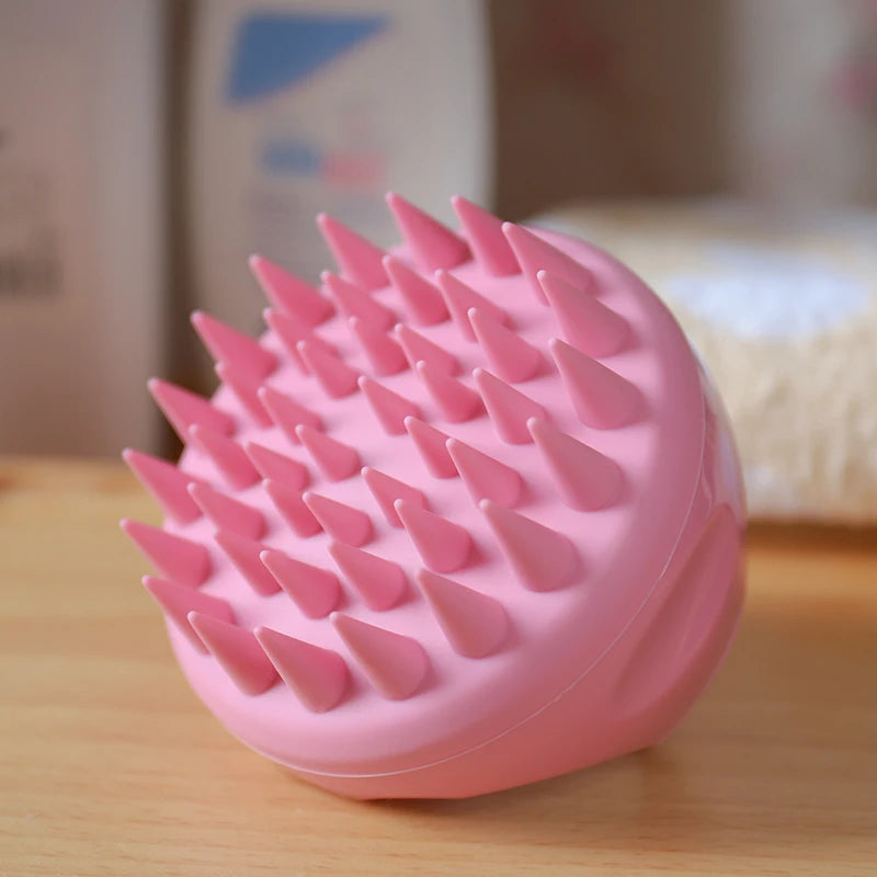 Hair Scalp Massager Brush Eco Friendly Hair Exfoliator Brush Wheat Straw Head Scrubber Silicone Scalp Massager Shampoo Brush