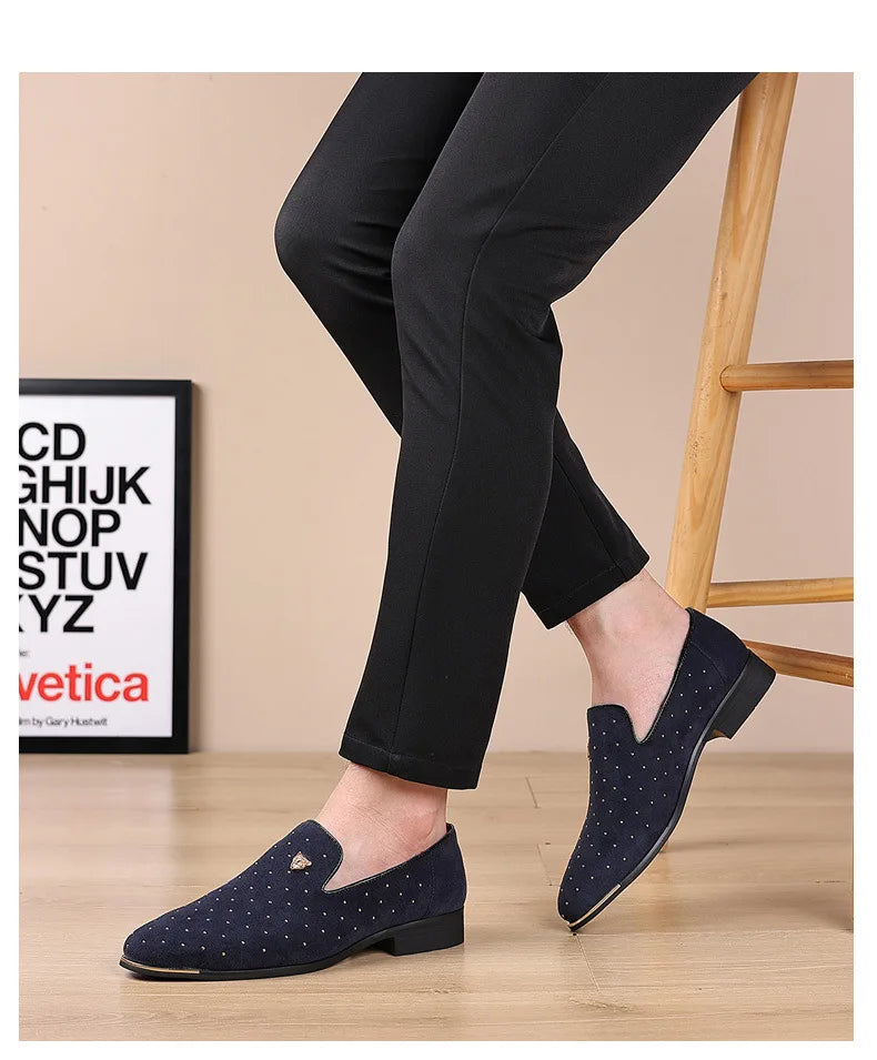 Luxury Men Dress Shoes Suede Men Casual Shoes Elegant Comfortable Loafers Designer Business Leather Shoes for Men Zapatos Hombre