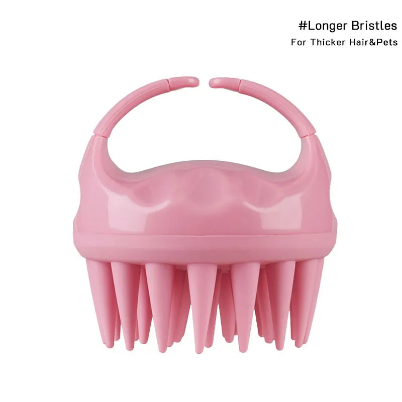 Hair Scalp Massager Brush Eco Friendly Hair Exfoliator Brush Wheat Straw Head Scrubber Silicone Scalp Massager Shampoo Brush