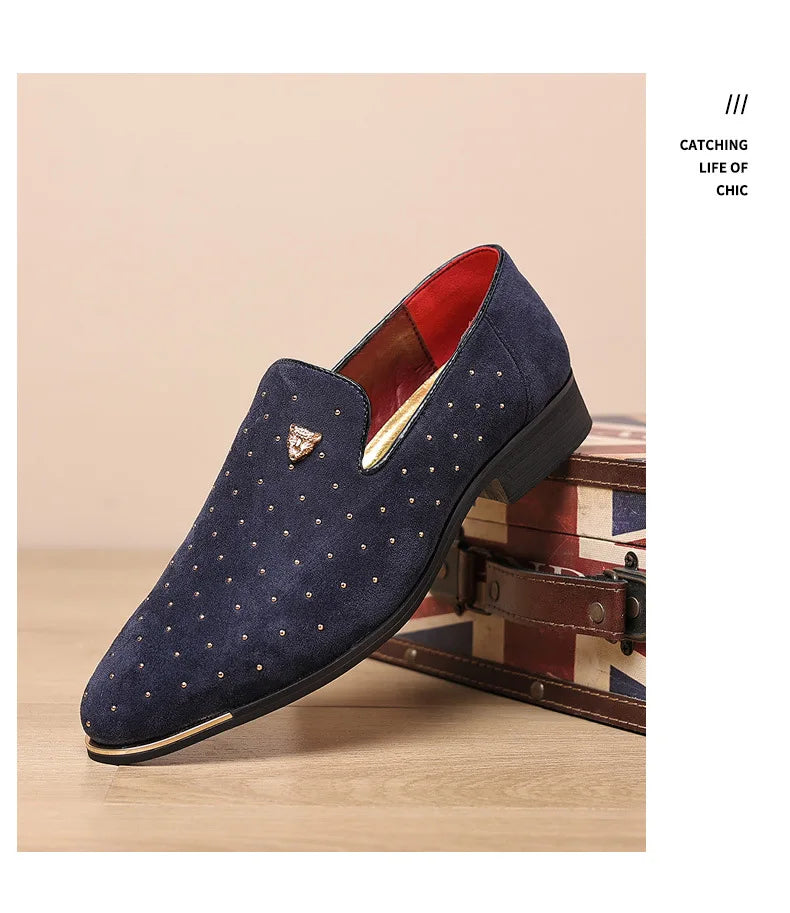 Luxury Men Dress Shoes Suede Men Casual Shoes Elegant Comfortable Loafers Designer Business Leather Shoes for Men Zapatos Hombre