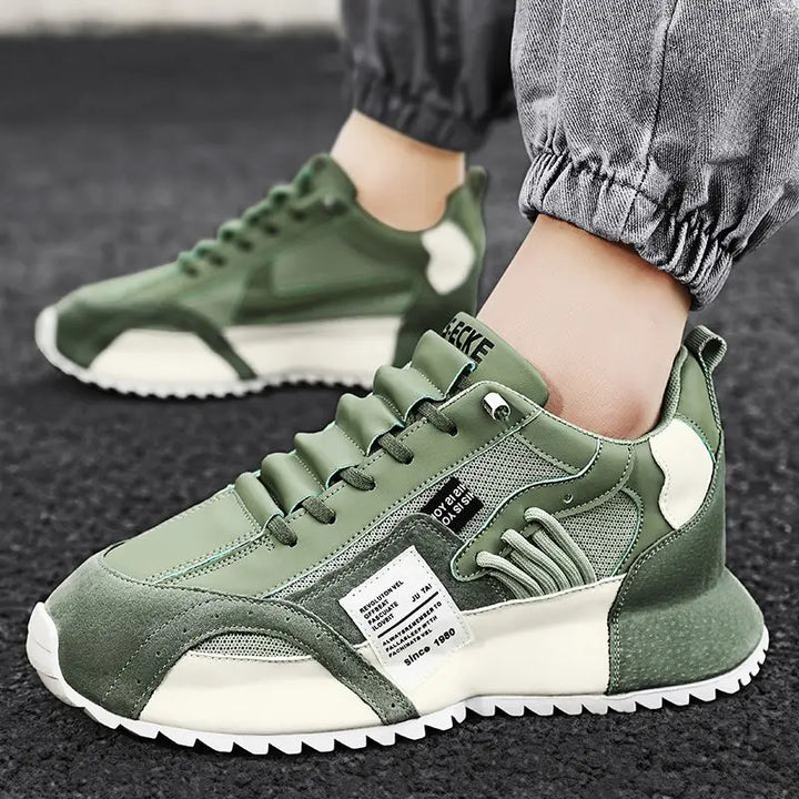 Fashion brand tenis men casual faux leather sneakers male wedged shoes 2025 spring summer breathable trainers man  gym run shoes