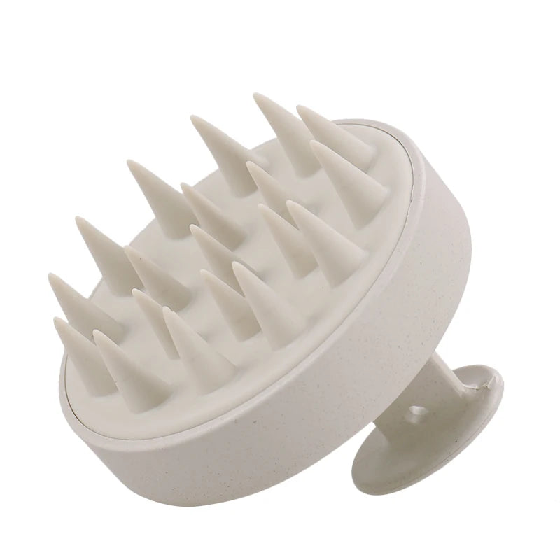 Hair Scalp Massager Brush Eco Friendly Hair Exfoliator Brush Wheat Straw Head Scrubber Silicone Scalp Massager Shampoo Brush