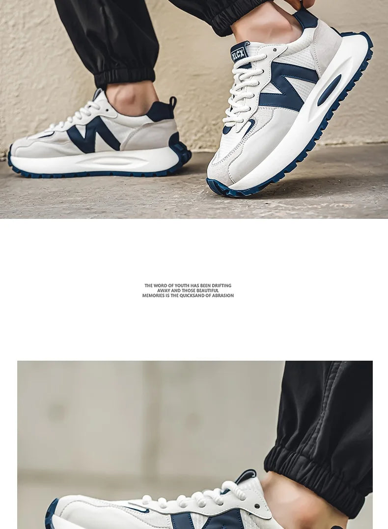 Fashion brand tenis men casual faux leather sneakers male wedged shoes 2025 spring summer breathable trainers man  gym run shoes