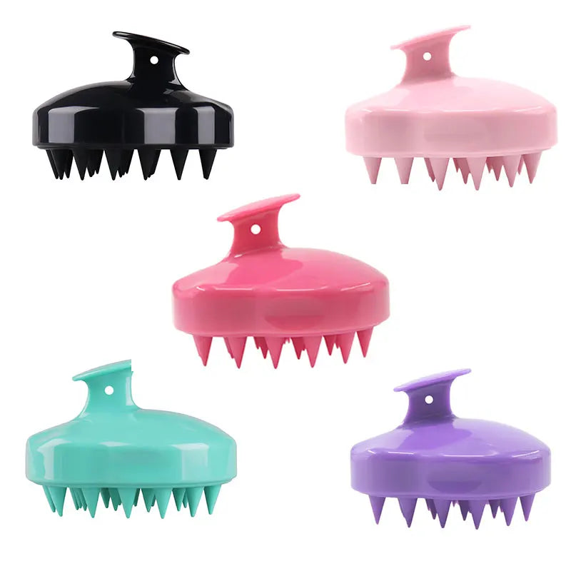 Hair Scalp Massager Brush Eco Friendly Hair Exfoliator Brush Wheat Straw Head Scrubber Silicone Scalp Massager Shampoo Brush