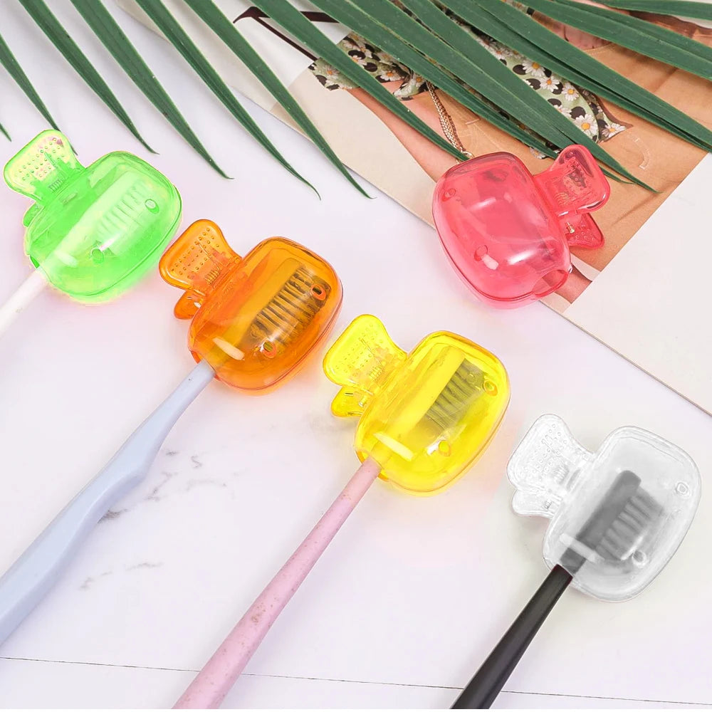 Portable Toothbrush Head Cover Clips Plastic Dustproof Head Germproof Protector Caps Travel Hiking Camping Bathroom Accessories