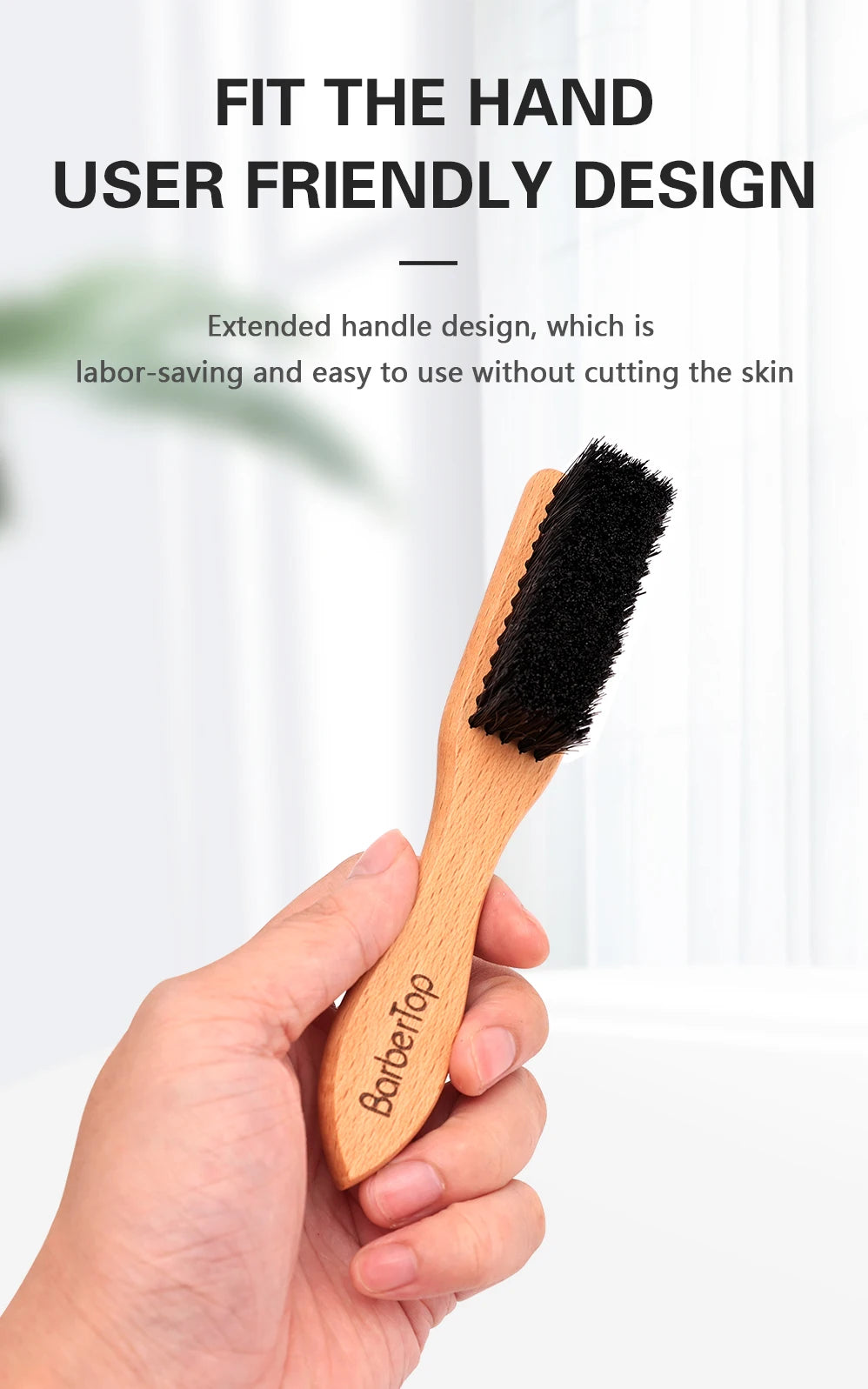 Barber Wood Handle Hairdressing Soft Hair Cleaning Brush Retro Neck Duster Broken Remove Comb Hair Styling Salon Tools