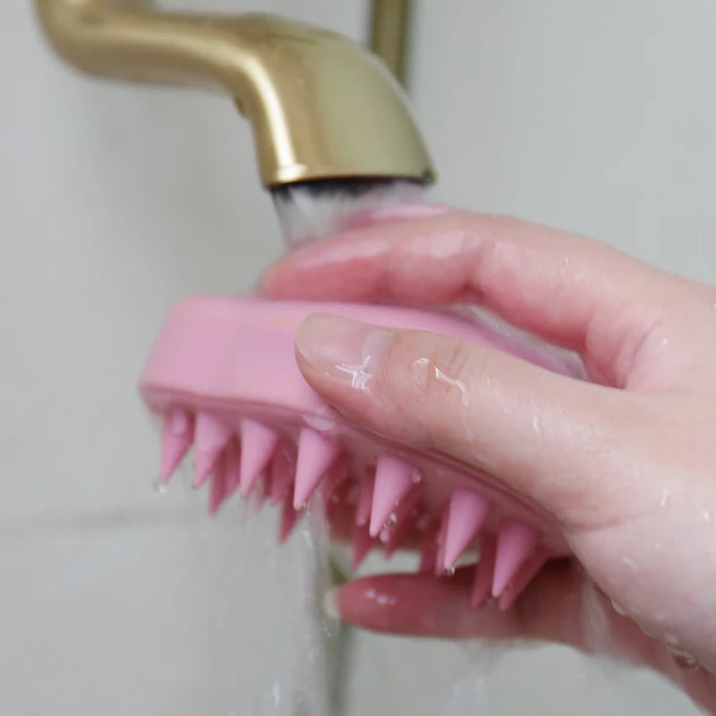 Hair Scalp Massager Brush Eco Friendly Hair Exfoliator Brush Wheat Straw Head Scrubber Silicone Scalp Massager Shampoo Brush