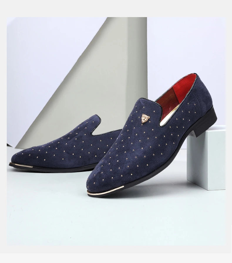 Luxury Men Dress Shoes Suede Men Casual Shoes Elegant Comfortable Loafers Designer Business Leather Shoes for Men Zapatos Hombre