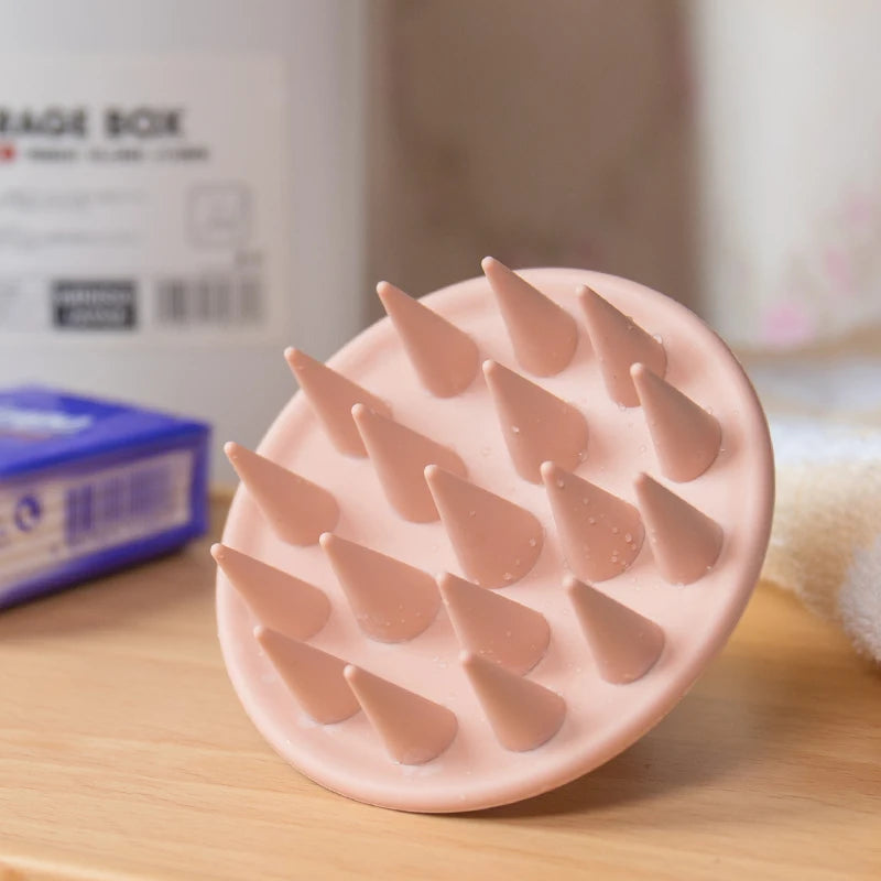 Hair Scalp Massager Brush Eco Friendly Hair Exfoliator Brush Wheat Straw Head Scrubber Silicone Scalp Massager Shampoo Brush