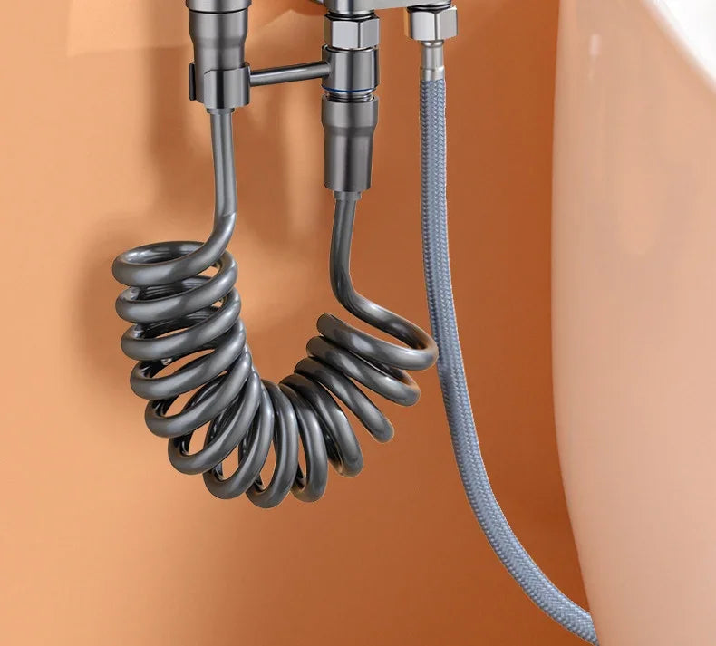 Hygienic Shower for Bathroom Toilet Bidet Shower Head Double Outlet Angle Valve of Bathroom Accessories Bidet Toilet Seat