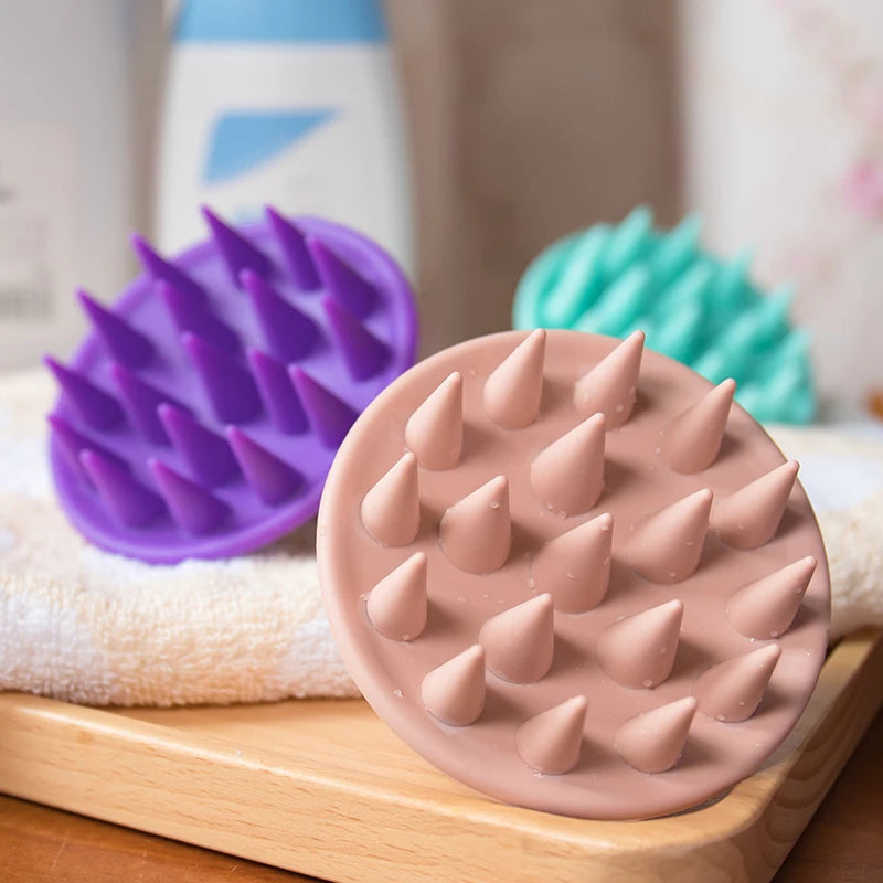 Hair Scalp Massager Brush Eco Friendly Hair Exfoliator Brush Wheat Straw Head Scrubber Silicone Scalp Massager Shampoo Brush