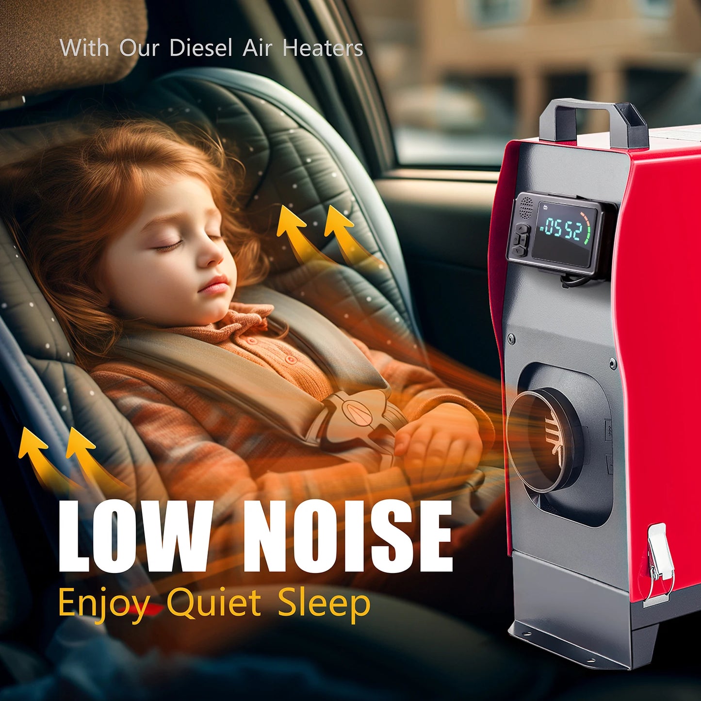 ROOMARK 5/8 KW Diesel Air Heater 12 V All in One Portable Parking Car Heater w/ LCD Monitor Remote Control for Truck RV Trailer