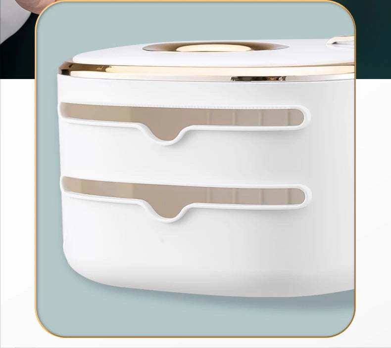 golden Bathroom Shelf Storage Box Punch-Free Wall-Mounted Toilet Paper Holder Box Waterproof Paper Towel Bathroom Storage Rack