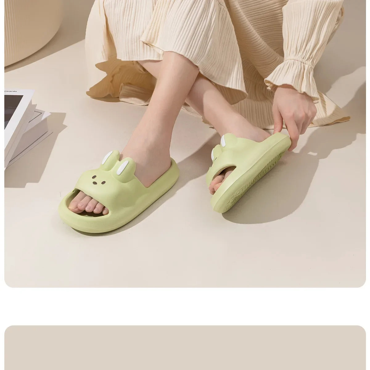 House Slipper Women Rabbit Cute Cloud Sandals Summer Flip Flops Beach Slides Home Casual Room Shoes Men Male Flat Female Eva