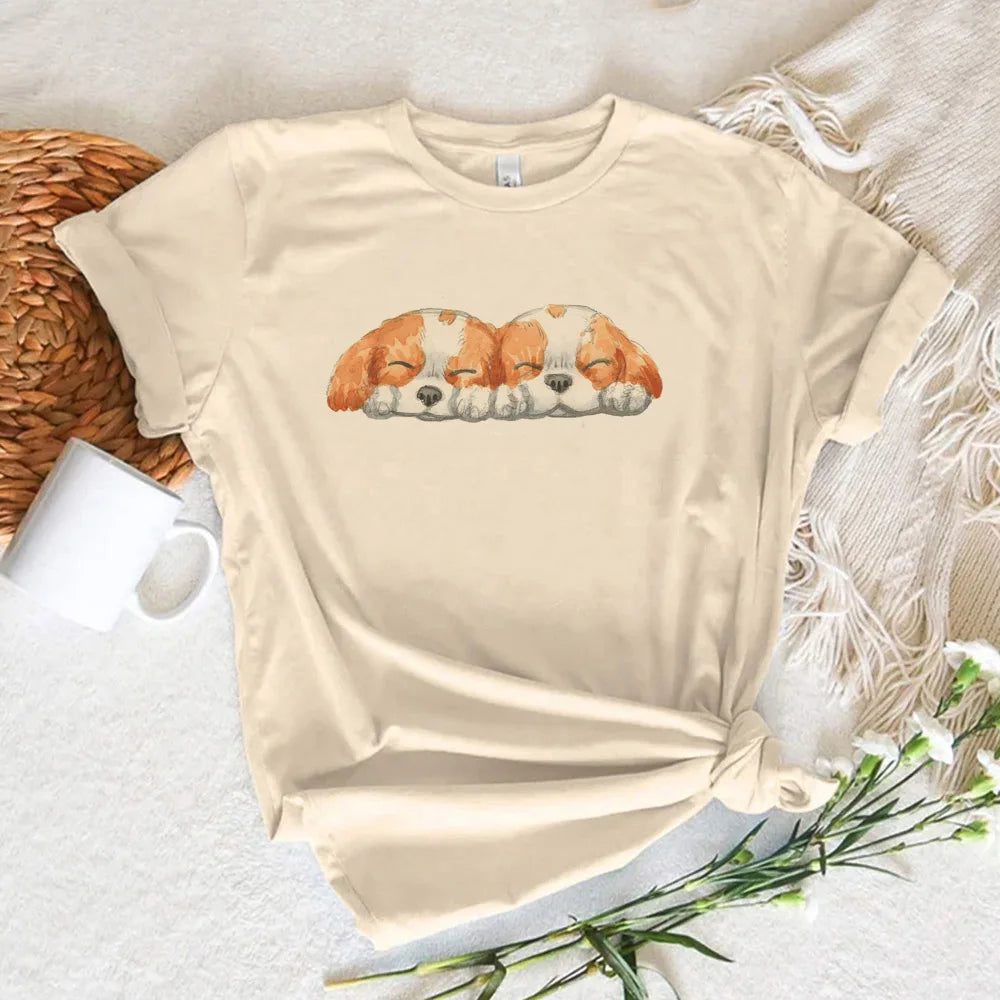 Cavalier King Charles Spaniel Dog Tee women Y2K designer harajuku t-shirts girl y2k streetwear clothing