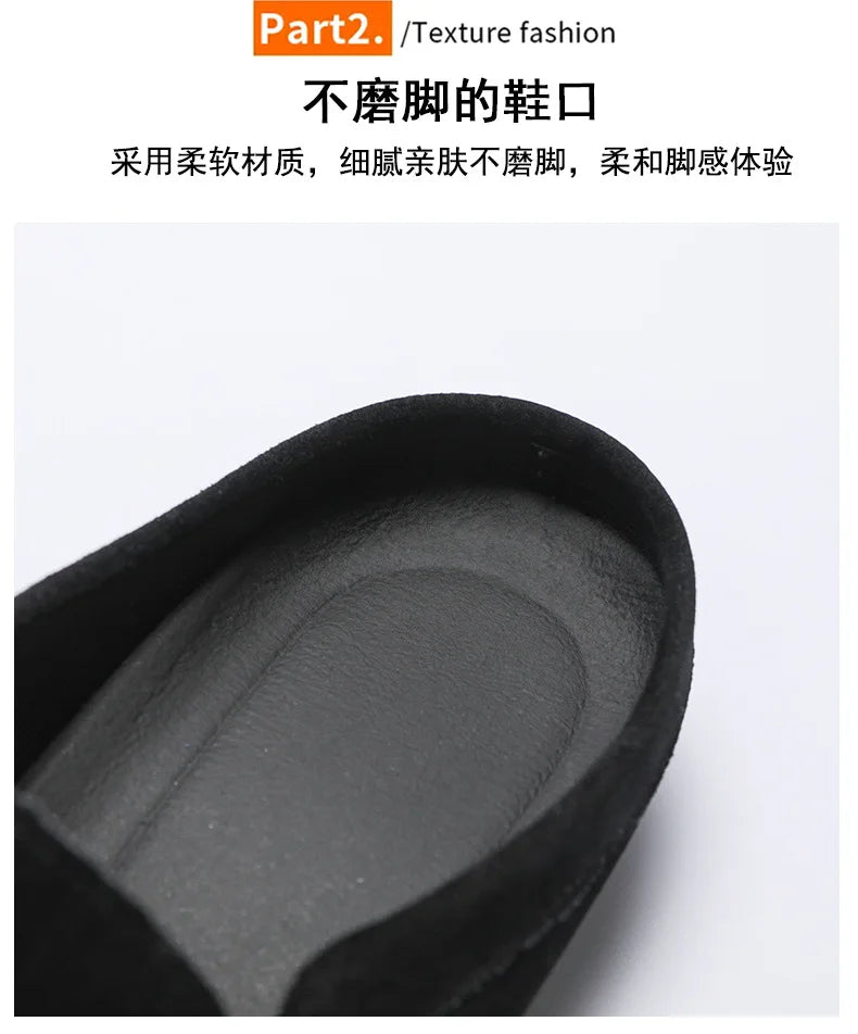 Lefu Shoes Men's Lightweight Bean Shoes Summer One Step Push lazy Breathable Casual Half Support Slippers for men