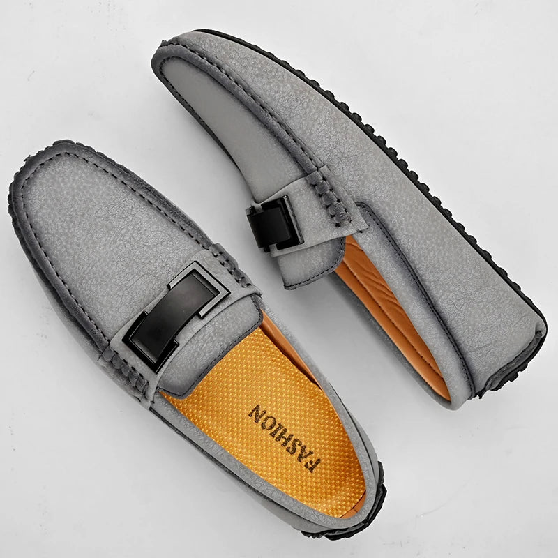 Golden Sapling White Loafers for Men Fashion Soft Sole Social Shoes Casual Driving Flats Slip-on Male Moccasins Plus Size 38-49