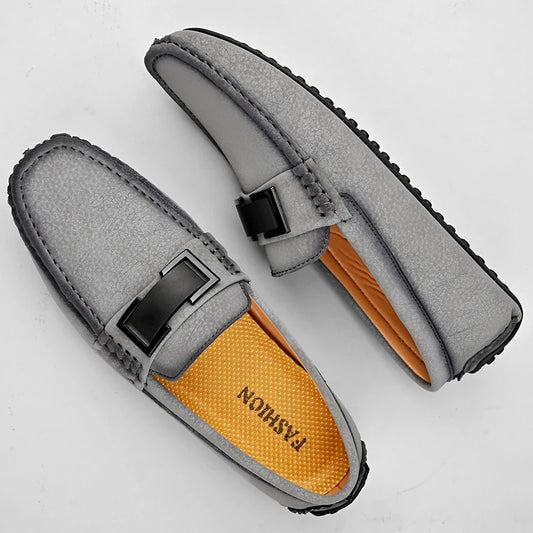 Golden Sapling White Loafers for Men Fashion Soft Sole Social Shoes Casual Driving Flats Slip-on Male Moccasins Plus Size 38-49