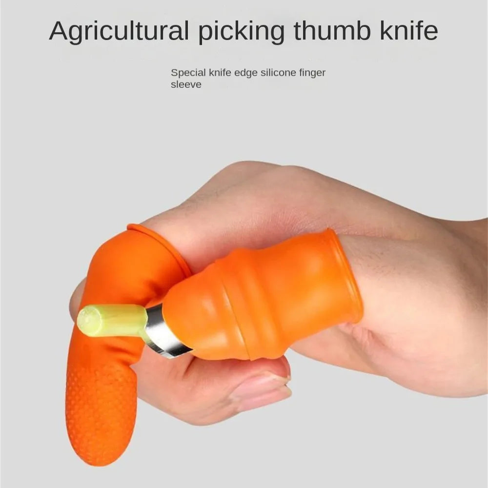 Silicone Thumb Knife Finger Protector Vegetable Harvesting Knife Plant Blade Scissors Cutting Rings Garden Gloves Kitchen Tools