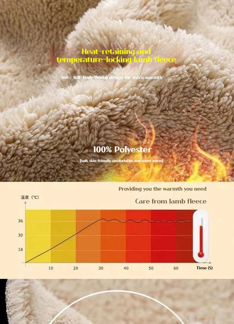 2-piece Set Winter Fleece Joggers Winter Thermal