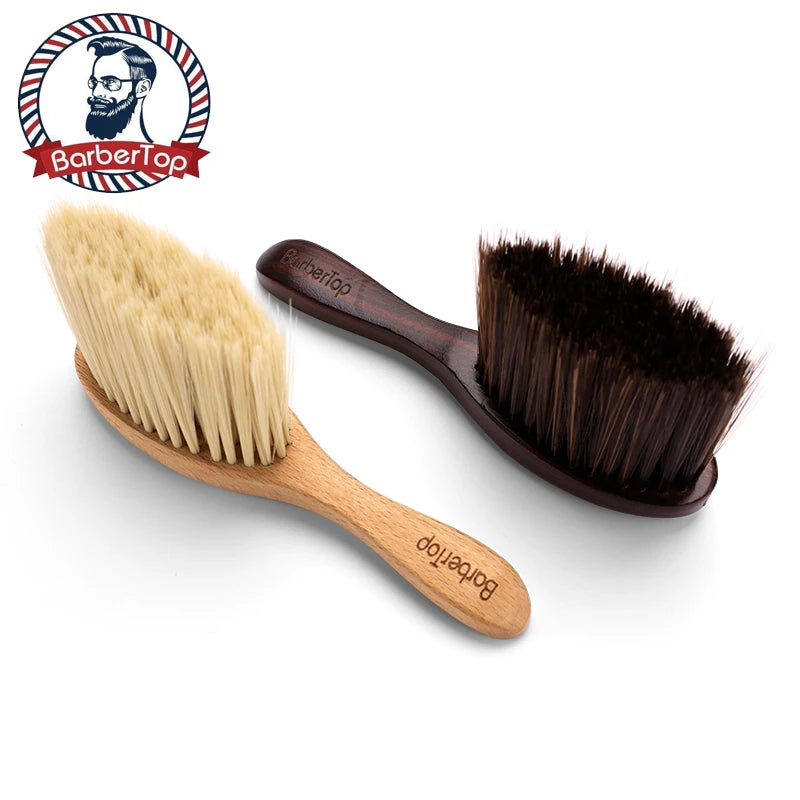 Barber Wood Handle Hairdressing Soft Hair Cleaning Brush Retro Neck Duster Broken Remove Comb Hair Styling Salon Tools