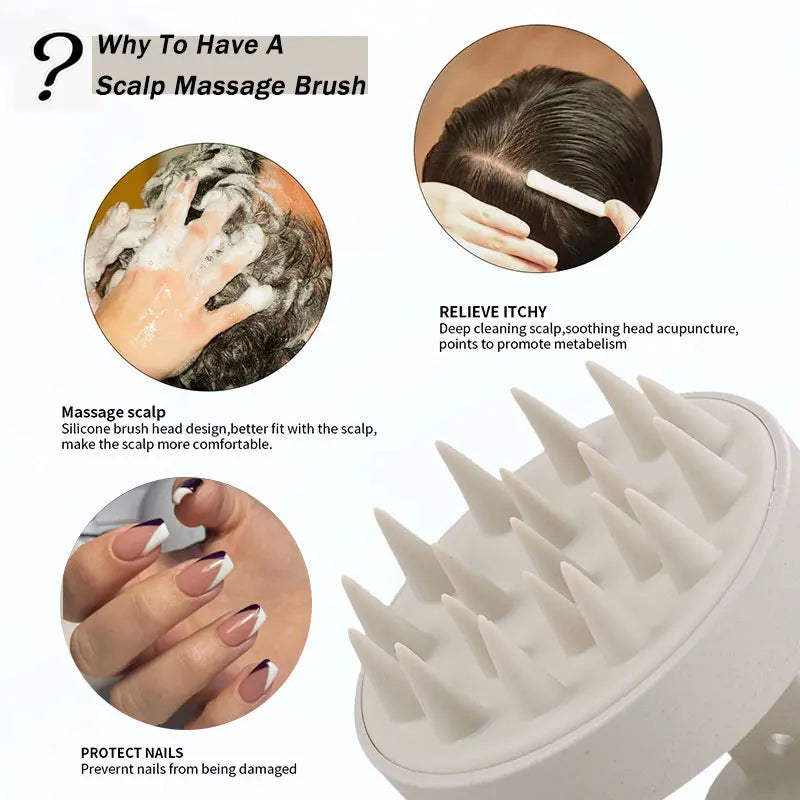 Hair Scalp Massager Brush Eco Friendly Hair Exfoliator Brush Wheat Straw Head Scrubber Silicone Scalp Massager Shampoo Brush