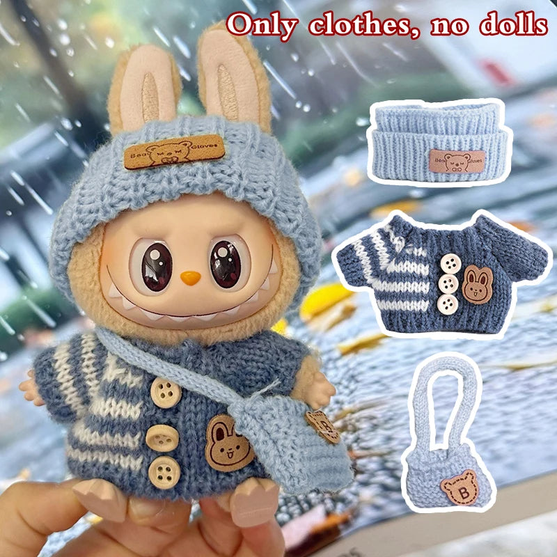 Doll clothes for Labubu Outfit V1 V2 V3 17cm Dolls Sitting Accessories