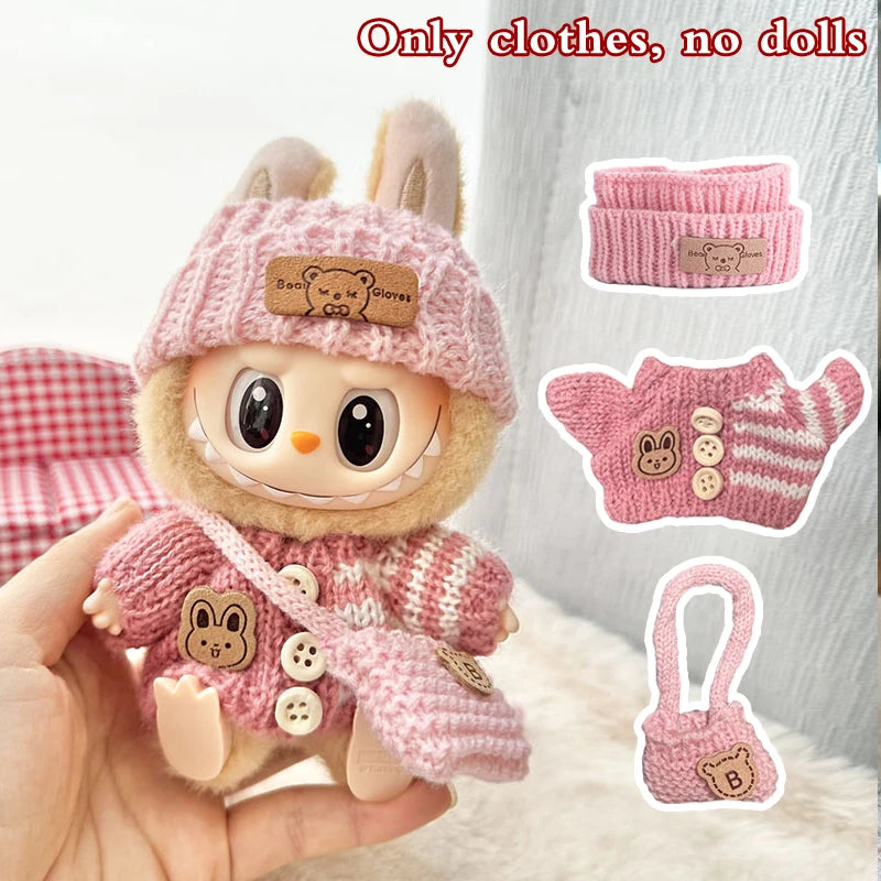Doll clothes for Labubu Outfit V1 V2 V3 17cm Dolls Sitting Accessories