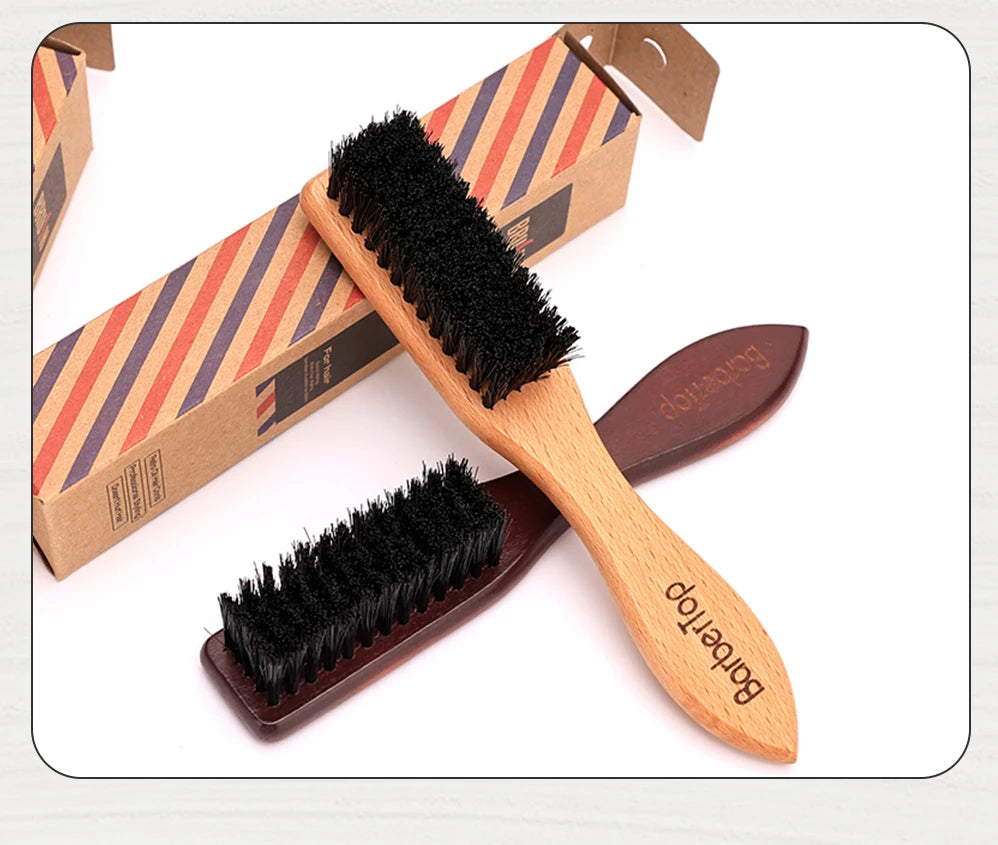 Barber Wood Handle Hairdressing Soft Hair Cleaning Brush Retro Neck Duster Broken Remove Comb Hair Styling Salon Tools