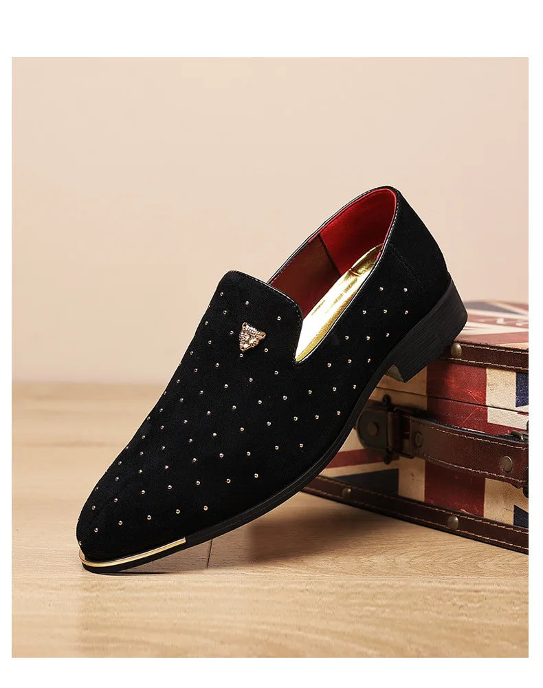 Luxury Men Dress Shoes Suede Men Casual Shoes Elegant Comfortable Loafers Designer Business Leather Shoes for Men Zapatos Hombre