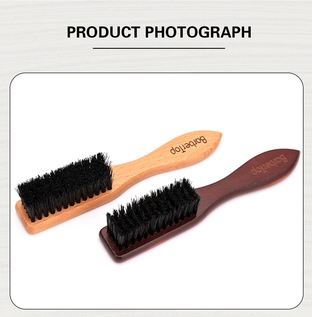 Barber Wood Handle Hairdressing Soft Hair Cleaning Brush Retro Neck Duster Broken Remove Comb Hair Styling Salon Tools