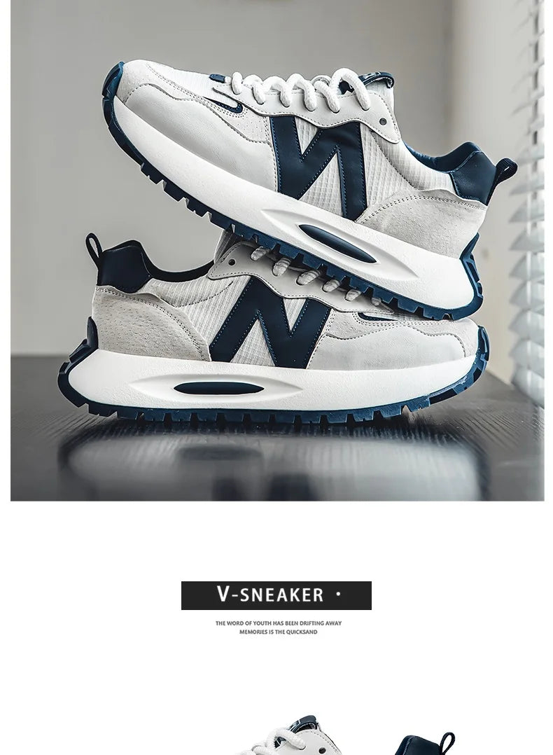 Fashion brand tenis men casual faux leather sneakers male wedged shoes 2025 spring summer breathable trainers man  gym run shoes