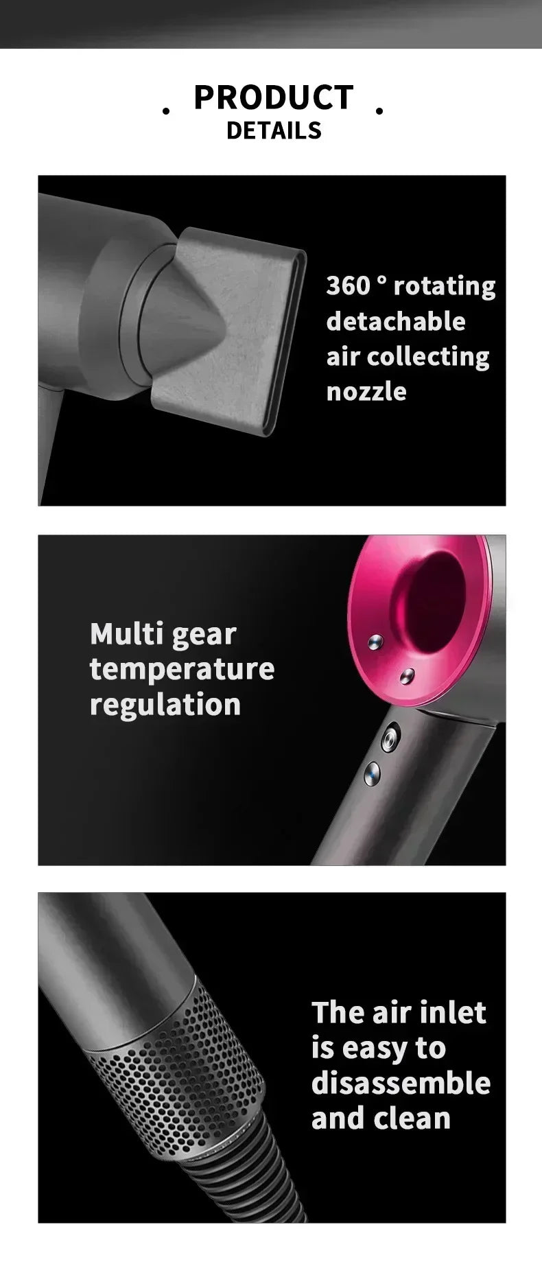 Ionic Hair Dryer with Hot and Cold Air Functionality – Lightweight 5 in 1 Professional Styling Tool for Easy Blowouts