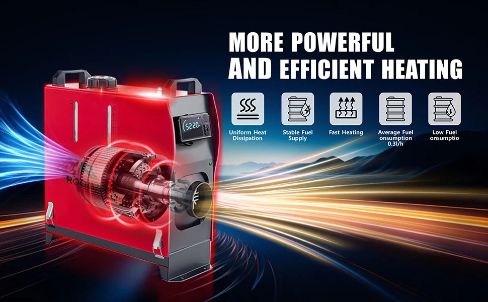 ROOMARK 5/8 KW Diesel Air Heater 12 V All in One Portable Parking Car Heater w/ LCD Monitor Remote Control for Truck RV Trailer