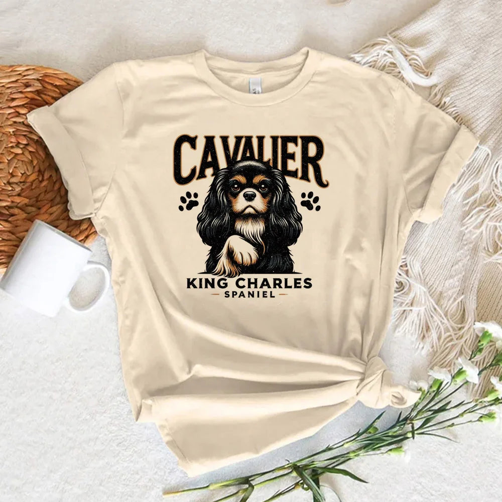 Cavalier King Charles Spaniel Dog Tee women Y2K designer harajuku t-shirts girl y2k streetwear clothing
