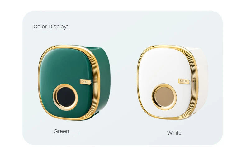 golden Bathroom Shelf Storage Box Punch-Free Wall-Mounted Toilet Paper Holder Box Waterproof Paper Towel Bathroom Storage Rack