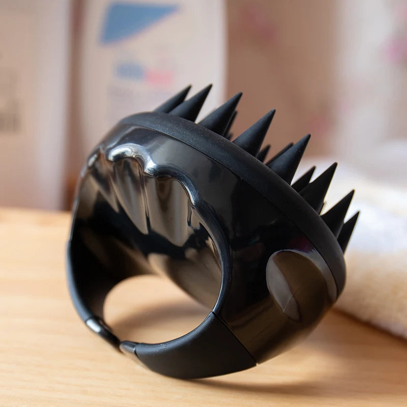 Hair Scalp Massager Brush Eco Friendly Hair Exfoliator Brush Wheat Straw Head Scrubber Silicone Scalp Massager Shampoo Brush