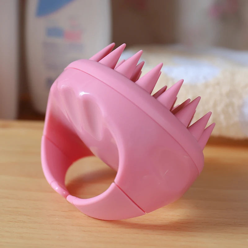 Hair Scalp Massager Brush Eco Friendly Hair Exfoliator Brush Wheat Straw Head Scrubber Silicone Scalp Massager Shampoo Brush