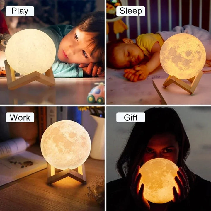 "LunaGlow 3D: Magical Moon Lamp for Cozy Nights"