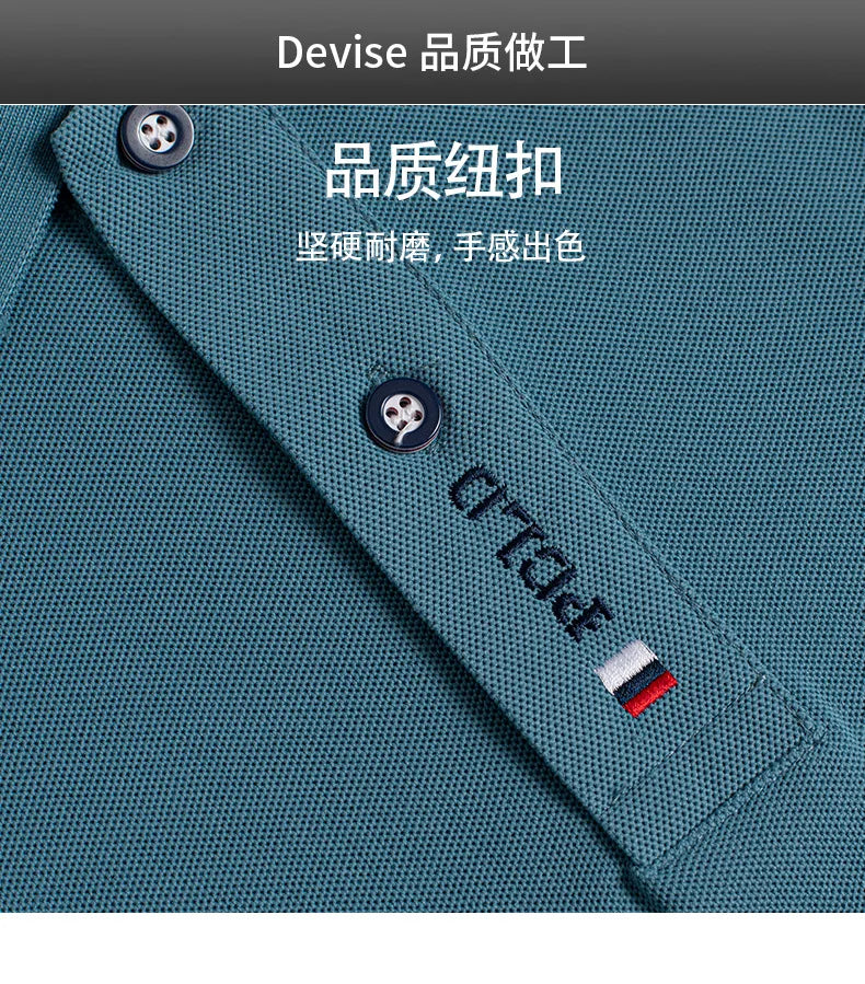 Autumn New Men's Lapel Long Sleeved T-shirt Embroidered Loose Casual Fashion Polo Shirt