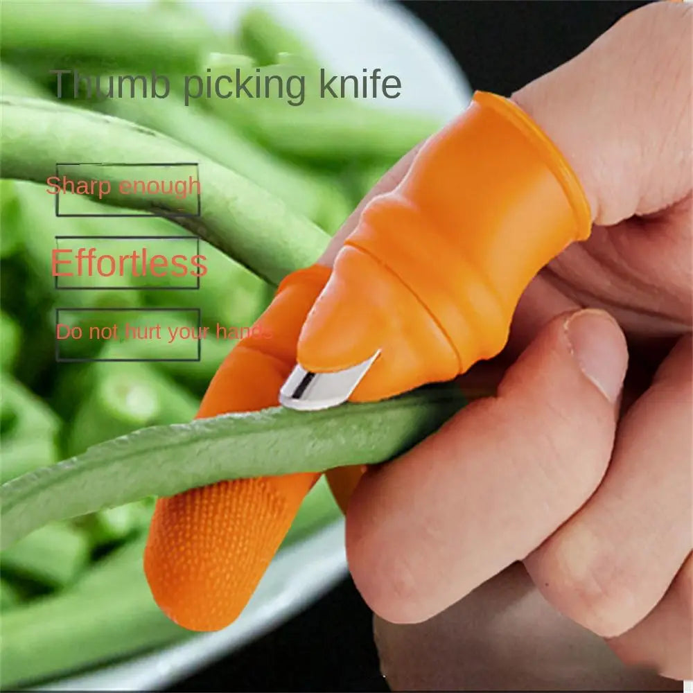 Silicone Thumb Knife Finger Protector Vegetable Harvesting Knife Plant Blade Scissors Cutting Rings Garden Gloves Kitchen Tools